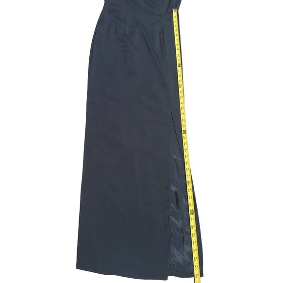 Vintage Black Montage by Mon Cheri Square-Neck Slim-Cut Gown Size 4 - Picture 12 of 16